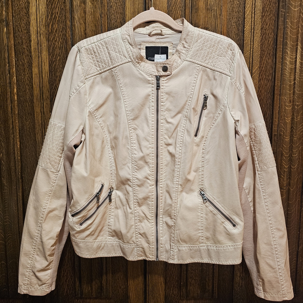 Maurices Women's Light Pink Leather Jacket